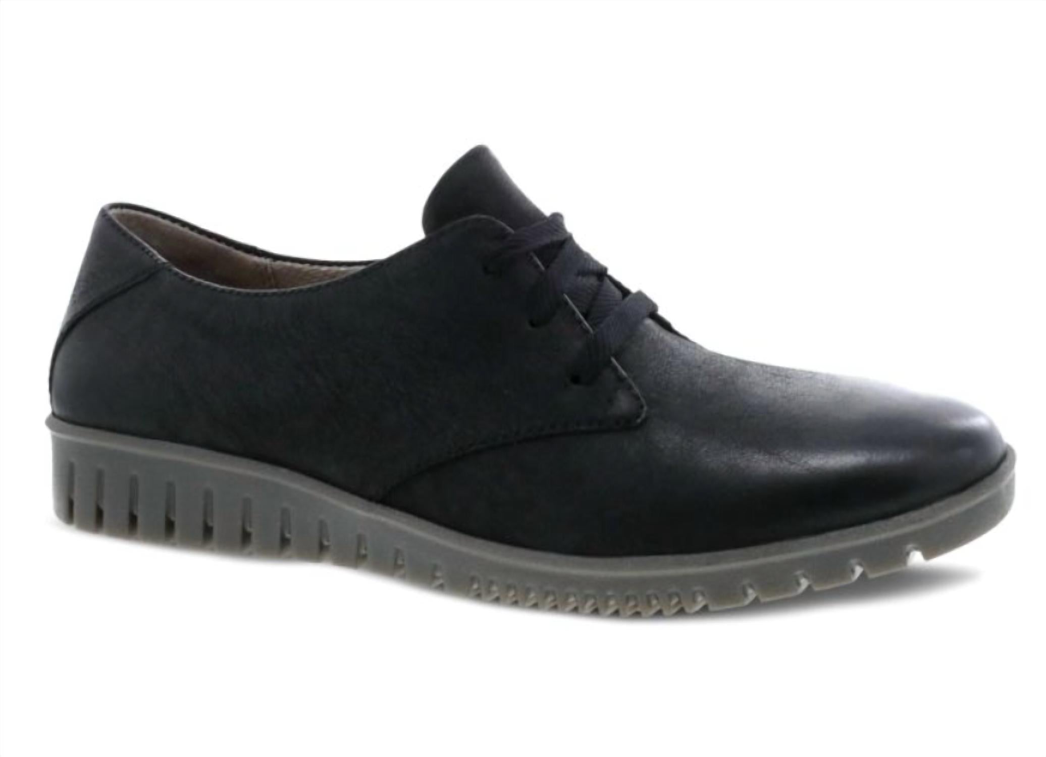 dansko Women's Libbie Burnished Calf Shoe in black - women's sneaker