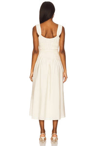 Paige Arpeggio Midi Dress in oyster white - women's dress - alternate view