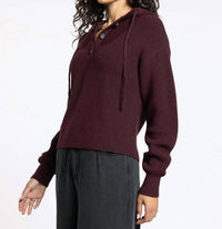 Thread & Supply Dolly Sweater Hoodie in zinfandel - women's top - alternate view