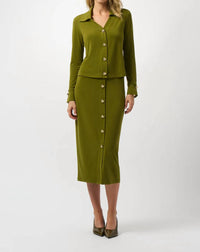 Joseph Ribkoff - Crepe Knit Pull On Midi Pencil Skirt