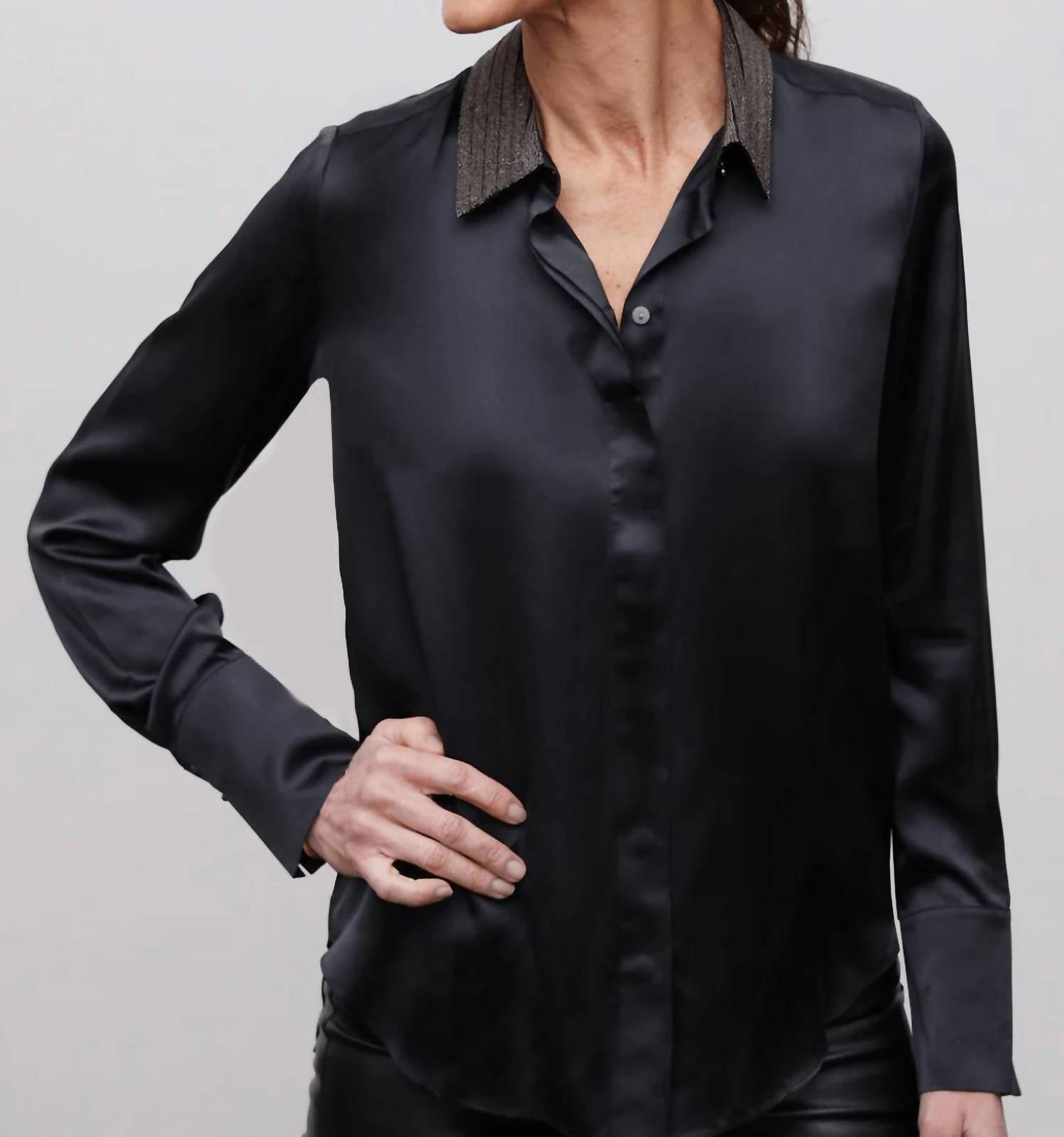 Go By Go Silk - Go Le Beaded Collar Blouse