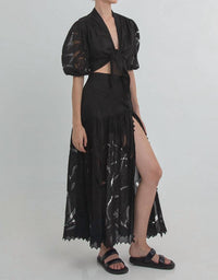 Uma And Leopold - Alya Embroidery Maxi Skirt
