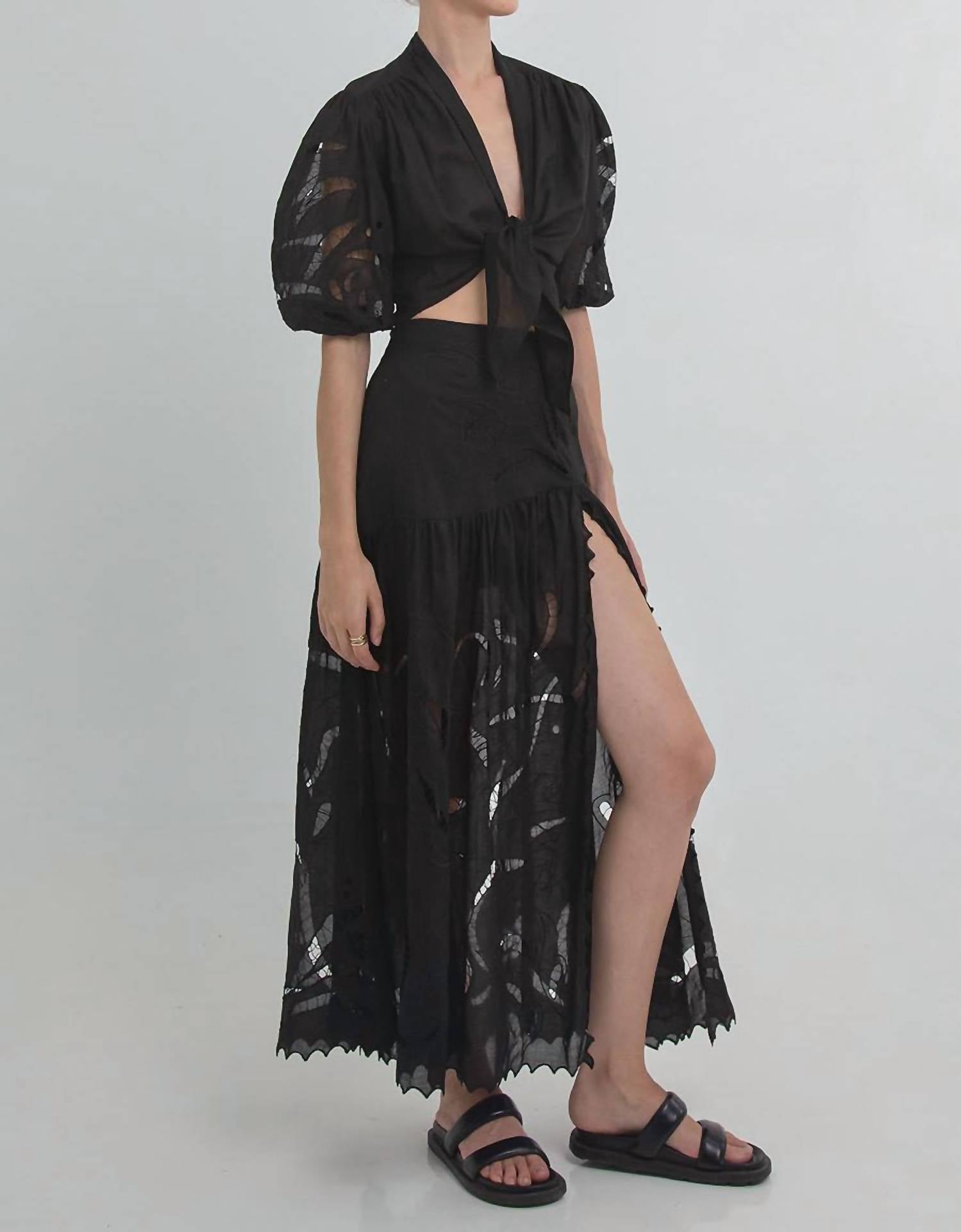 Uma And Leopold - Alya Embroidery Maxi Skirt