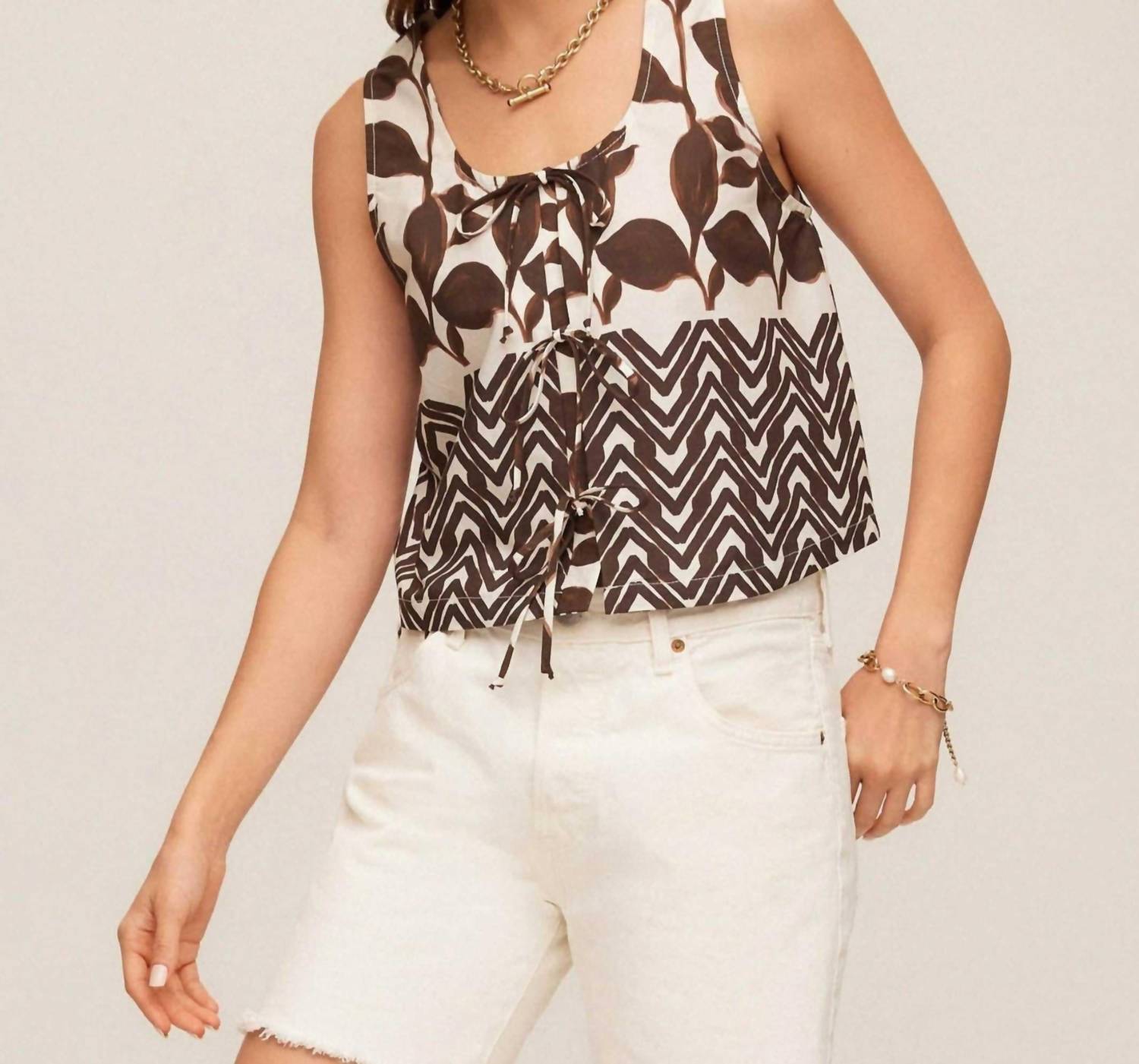 Fifteen Twenty - Women's Emery Tie-front Sleeveless Top
