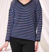 Angel Apparel - Stripe Crochet Knit Top