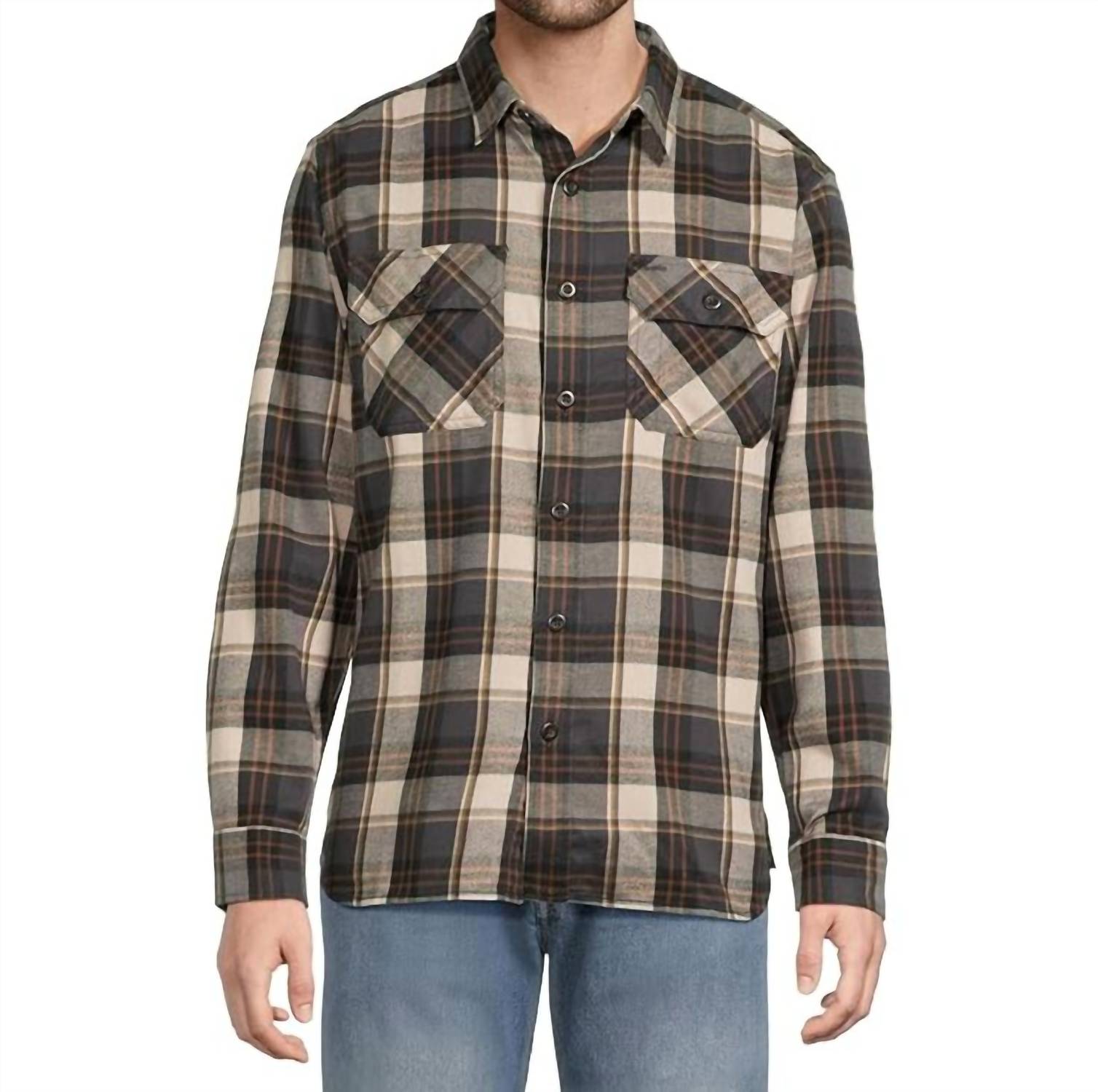 PENDLETON Burnside Flannel Shirt in natural charcoal plaid - men's shirt