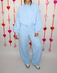 Mulla - Embossed Bomber And Long Pants Set
