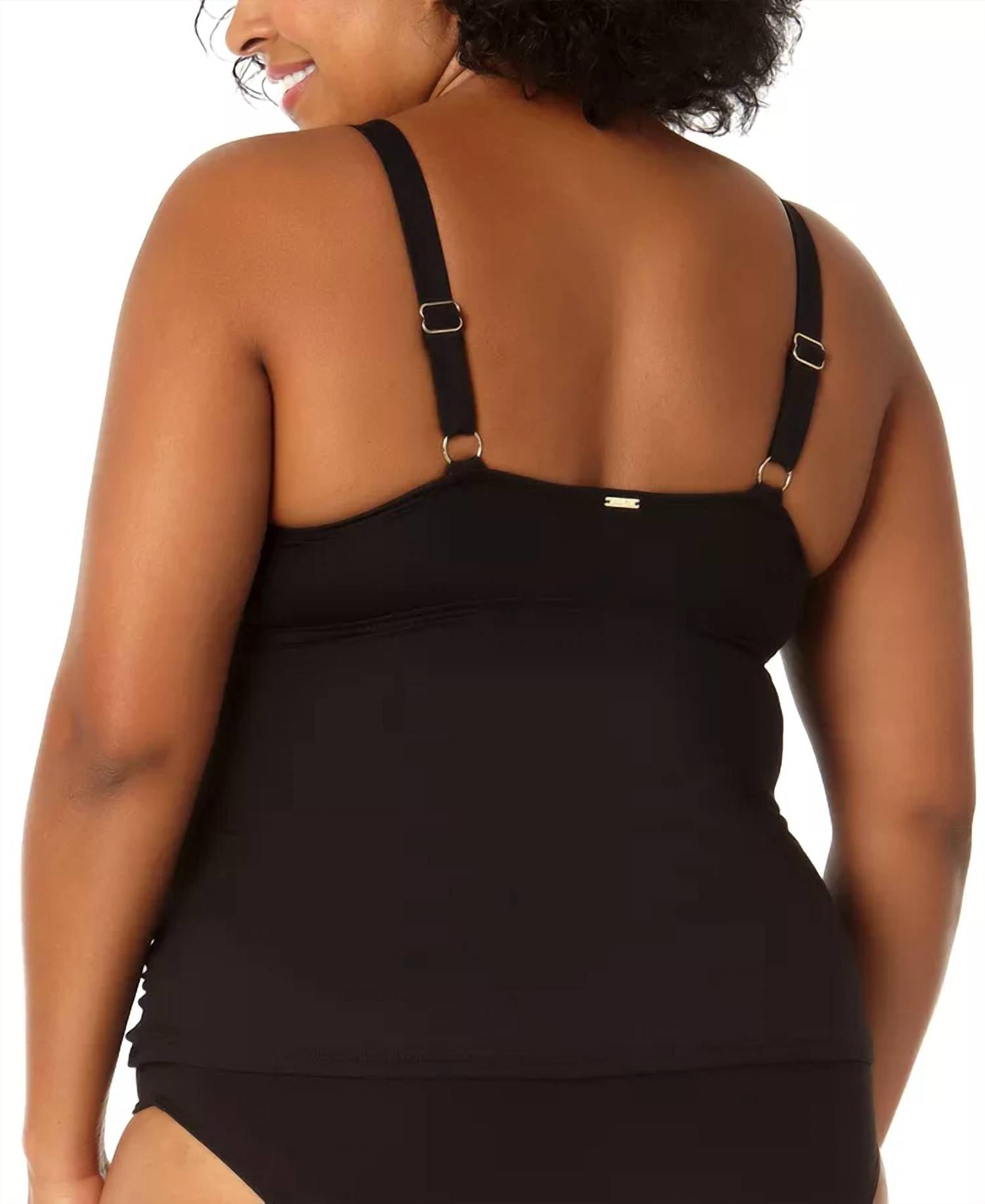 Anne Cole - SURPLICE NECK RUSHED TANKINI TOP