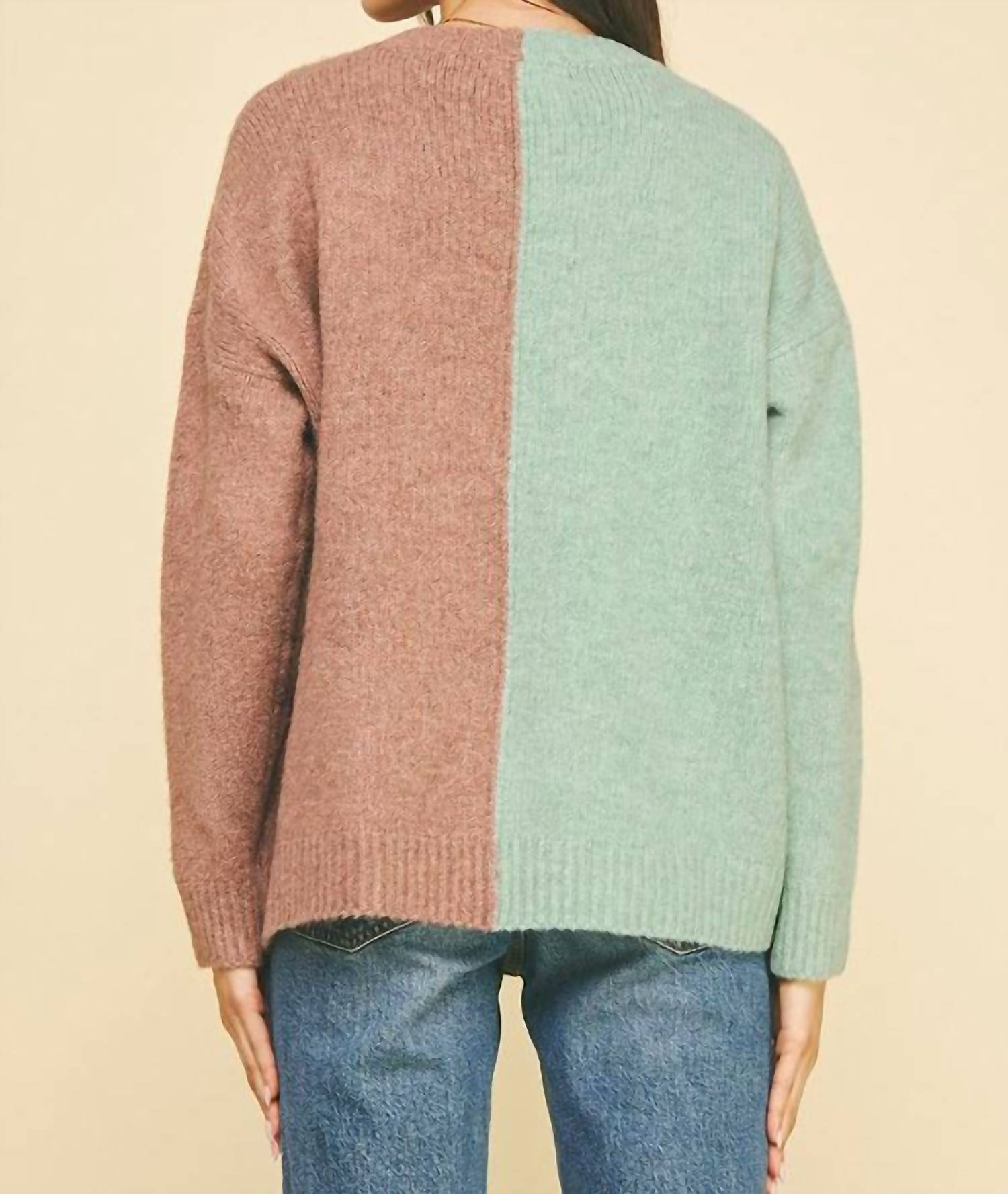 Pinch - Colorblock Cozy Round Neck Sweater