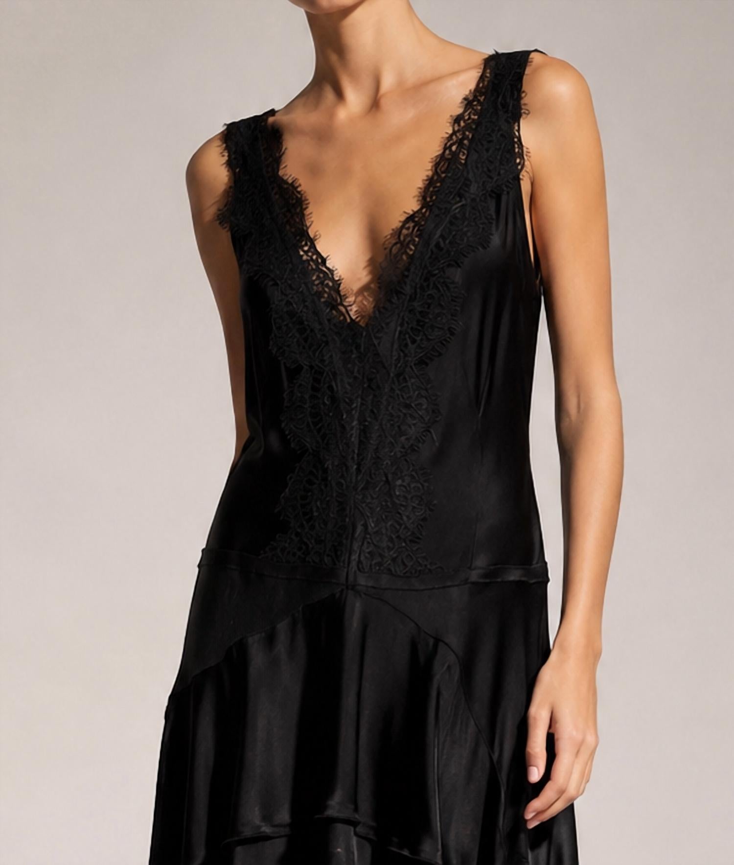 Victoria Beckham - Pre-loved Asymmetric Lace Trim Mini Dress