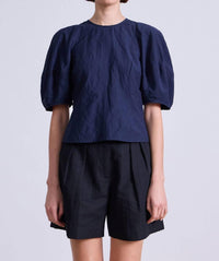 APIECE APART Lino Top in navy - women's blouse