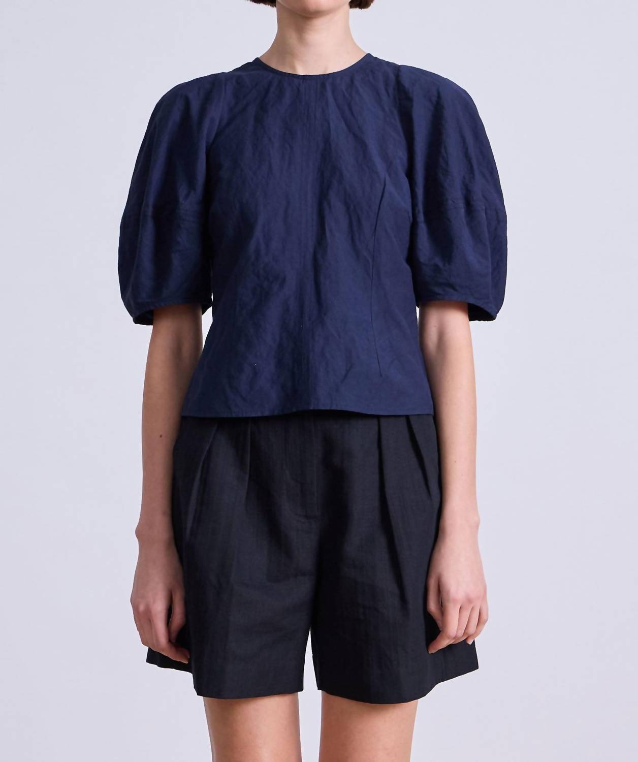 APIECE APART Lino Top in navy - women's blouse