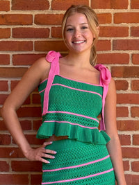 Day + Moon - Crochet Knit Cropped Sweater Tank