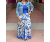 Pinch - Lissy Floral Print Tiered Maxi Skirt