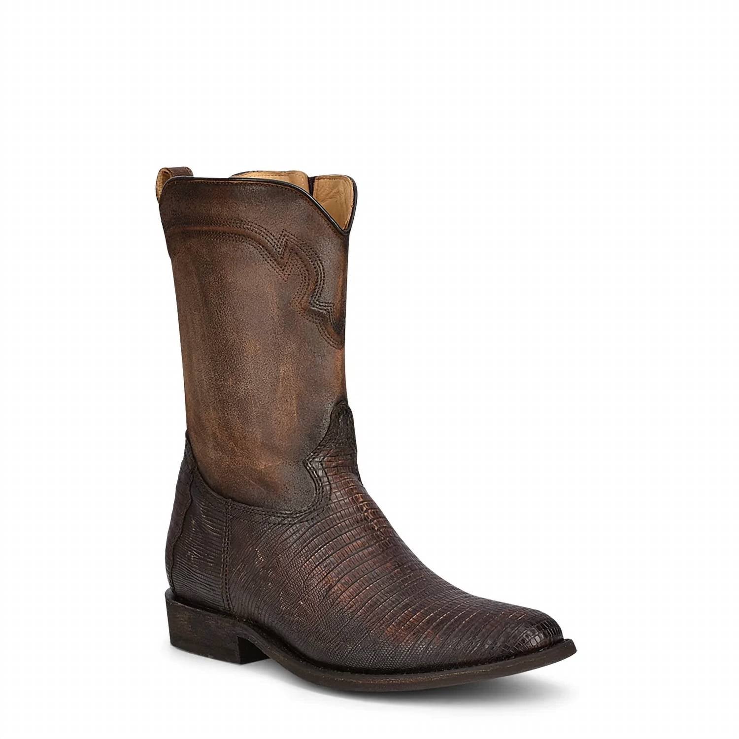 Corral - Men's Lizard Teju Embroidery Round Toe Boot