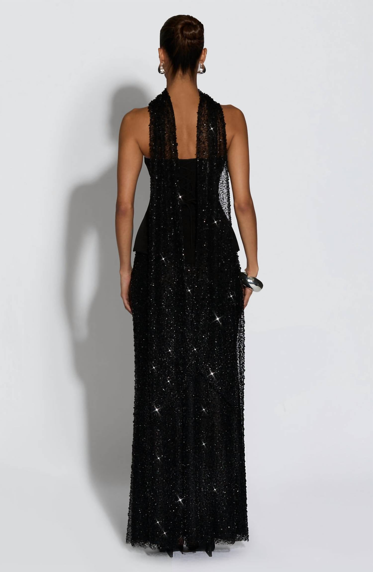 Babyboo Allaire Sequin Mesh Maxi Skirt in black - women's skirt - view 5