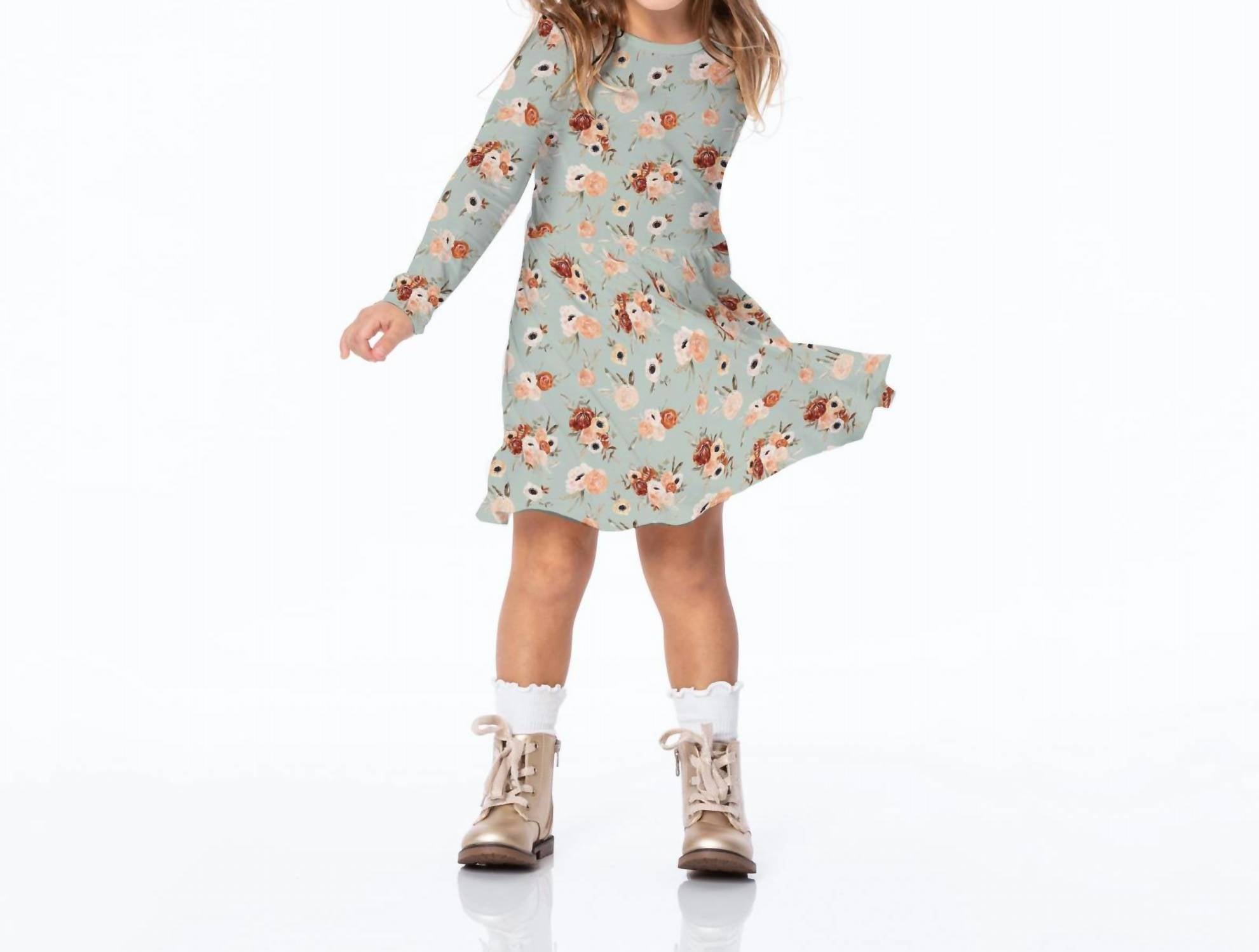 Kickee - Long Sleeve Twirl Dress With Pockets