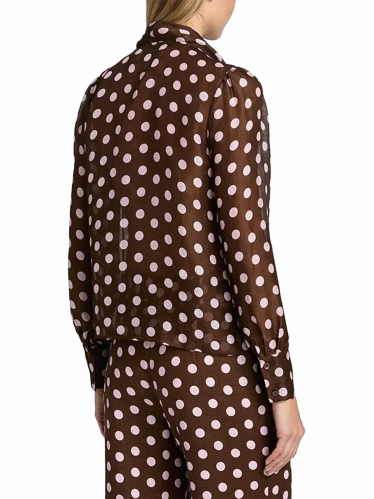 Cara Cara - Chili Polka Dot Linen-silk Shirt