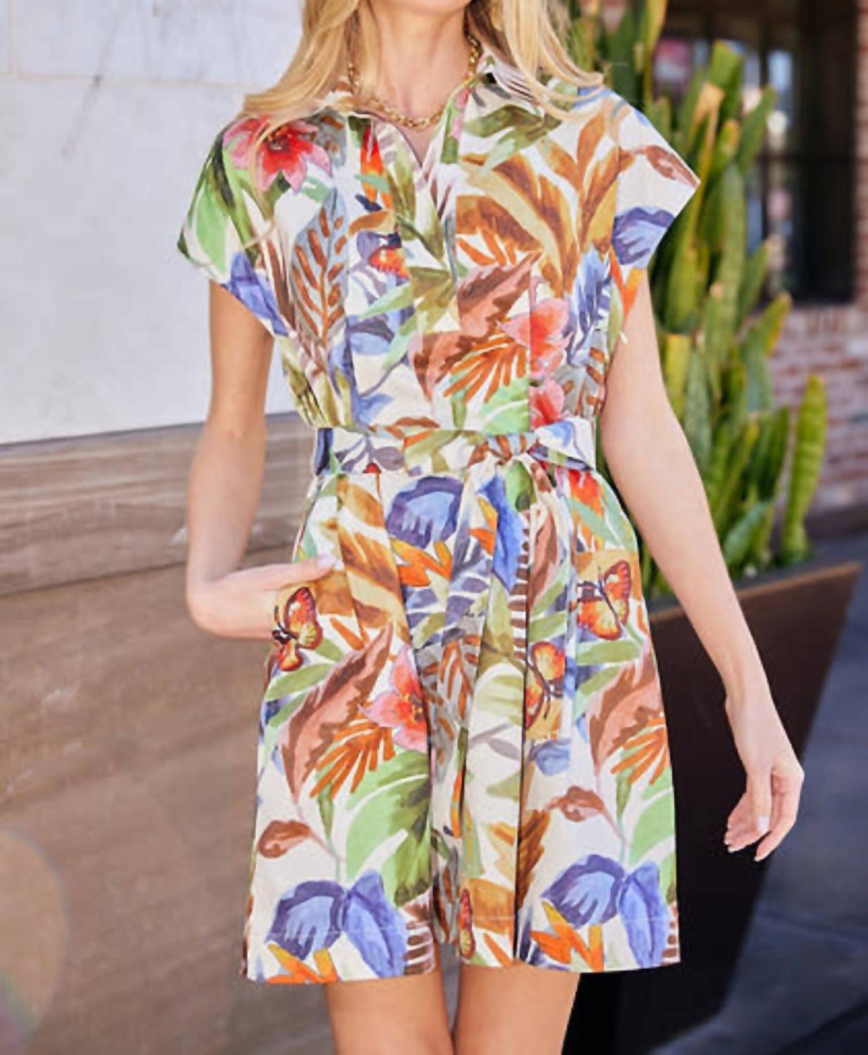 Jade - Leaf Mosaic Dress