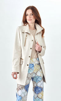 Insight - Long Vegan Leather Jacket with Zip Pockets