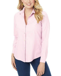 Foxcroft Dianna Non-iron Shirt in chambray pink - women's shirt