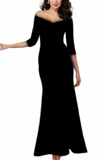 Mgny - Fit and Flare Ruffled Jersey Evening Gown