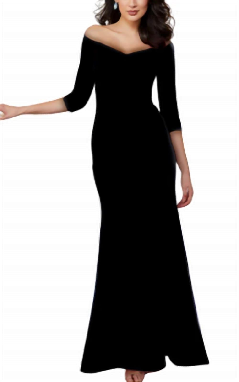 Mgny - Fit and Flare Ruffled Jersey Evening Gown