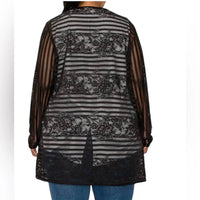 Coin 1804 - Women’s Tie Front Lace Kimono - Plus