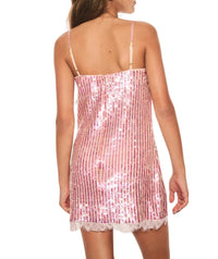 LoveShackFancy Girl's Sylvania Dress in pink cosmo sparkle - kids' dress - detail view