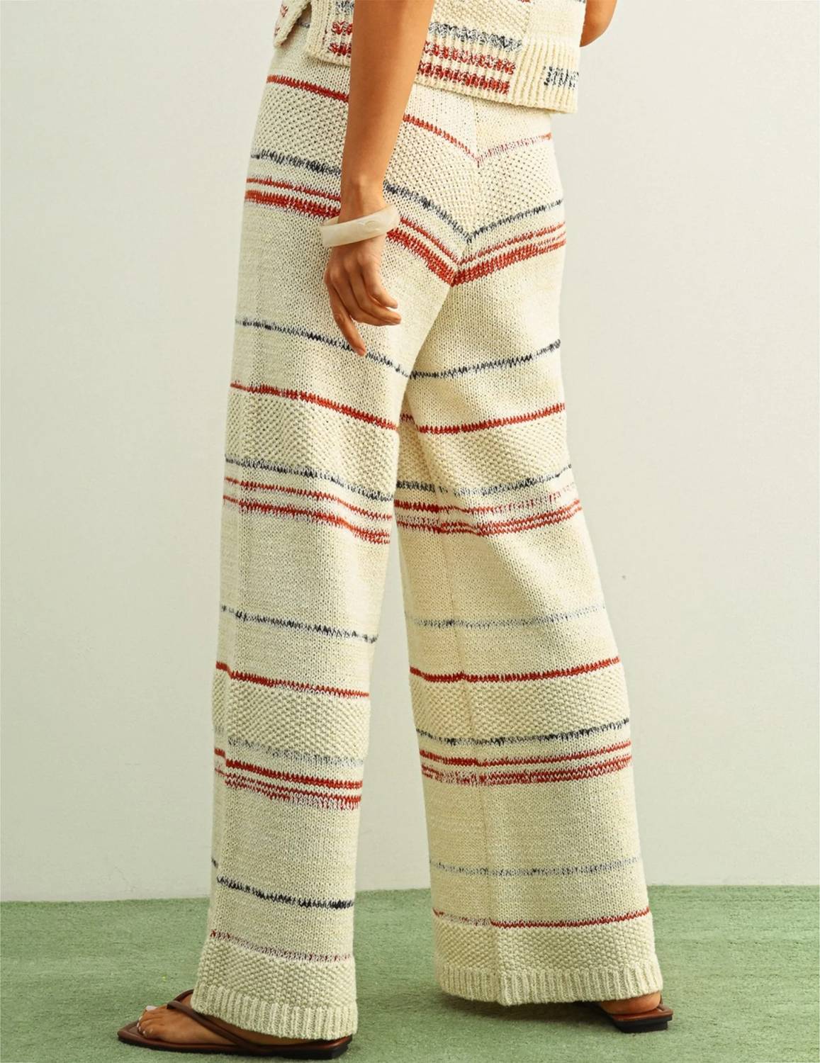 Miou Muse - Stripe Pattern Knit Pants