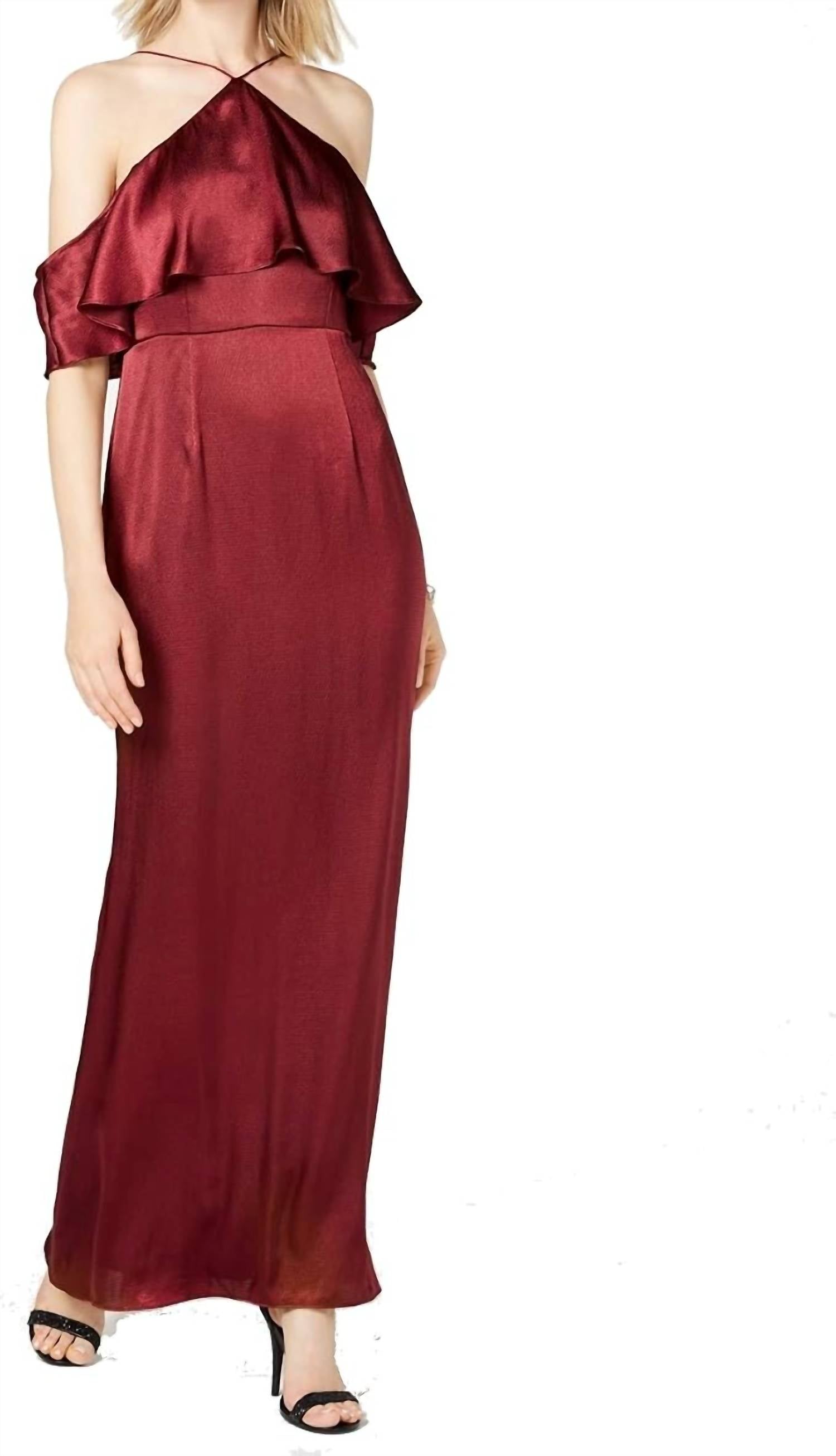 Adrianna Papell - Halter Neck Cold Shoulder Gown