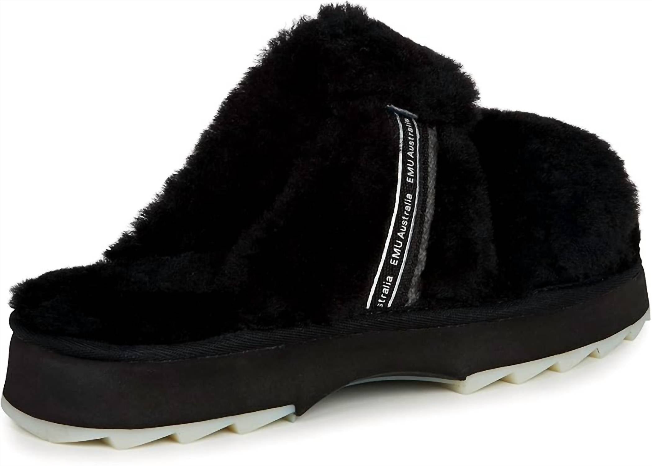 EMU Australia Women's Wobbegong Sandals in black noir - women's sandal - detail view