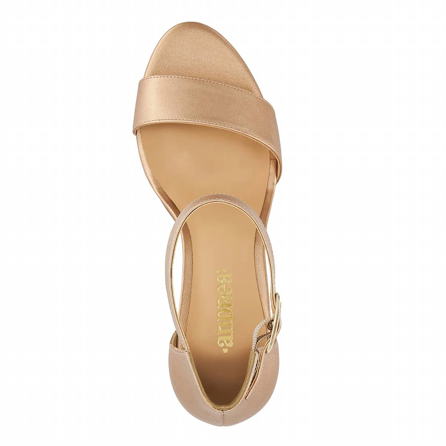 Andrea - Women's Ankle-strap Metallic Block Heel