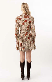 Ulla Johnson - Simona Etched Indienne Floral Silk Long Sleeve Mini Dress