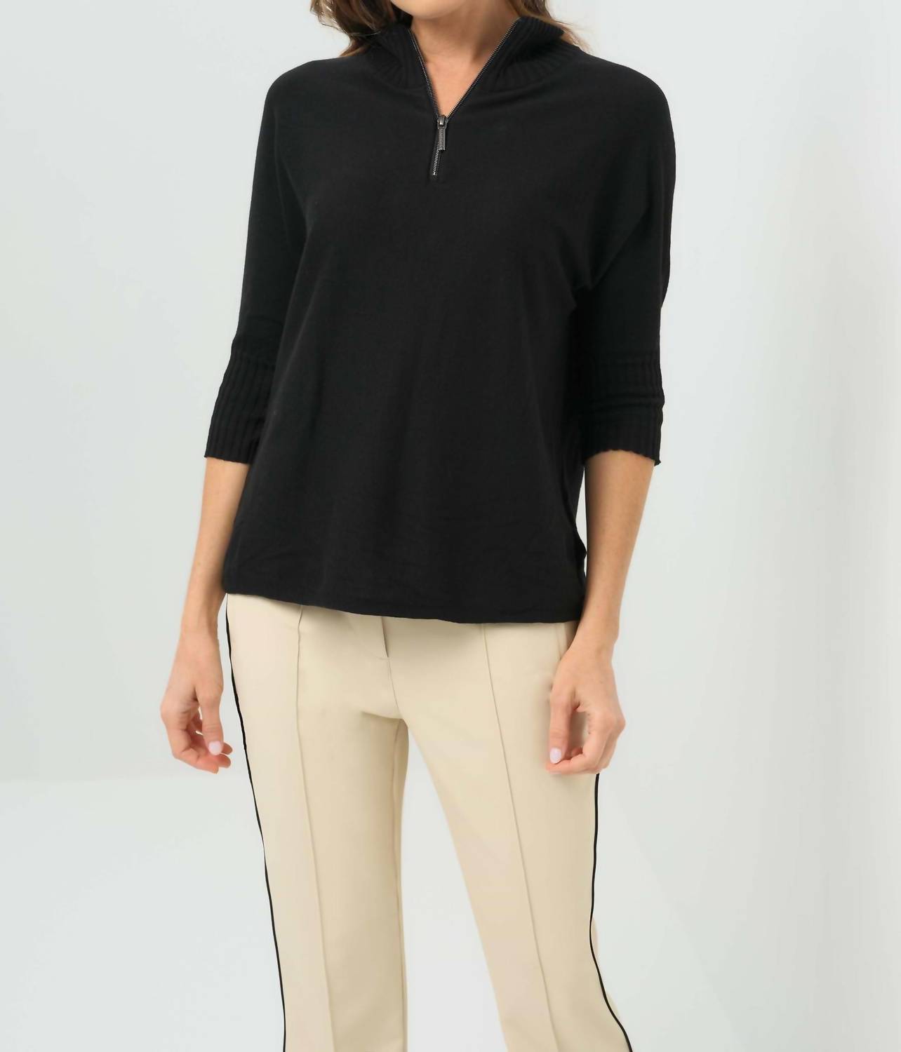Anatomie - Lucely 1/4 Zip Elbowsleeve Mock Neck Sweater