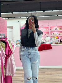 Ichi - Ribbed Striped Long Sleeve Top