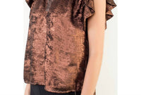 Thml - flutter sleeve shimmery v neck top