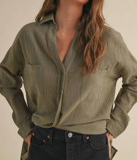 Miou Muse - Belly Basic Button Down Shirt