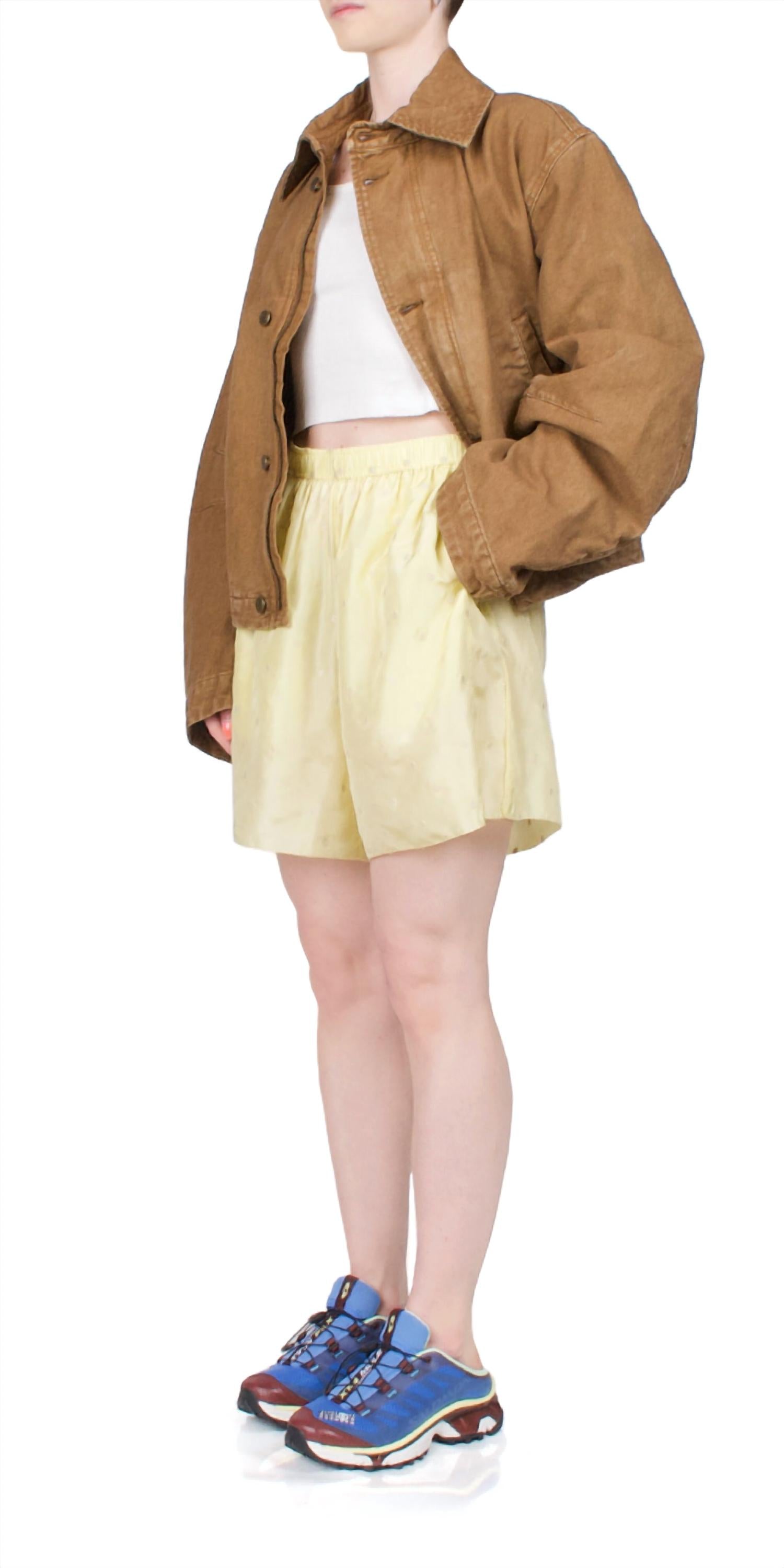 6397 Embroidered Dot Boxer Short in chamomile - women's shorts - alternate view