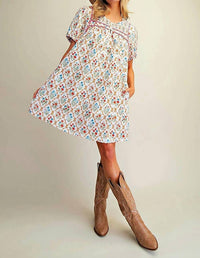 Easel - Tiny Flowers Mini Dress