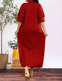 Karen T Design - Button Down Stripe Midi Dress