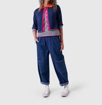 Alembika - Tri-color Collared Cardigan