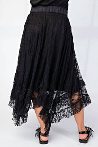Easel - Alana All Over Lace Sharkbite Maxi Skirt