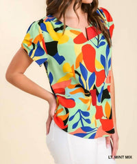 Umgee - Abstract Short Sleeve Top