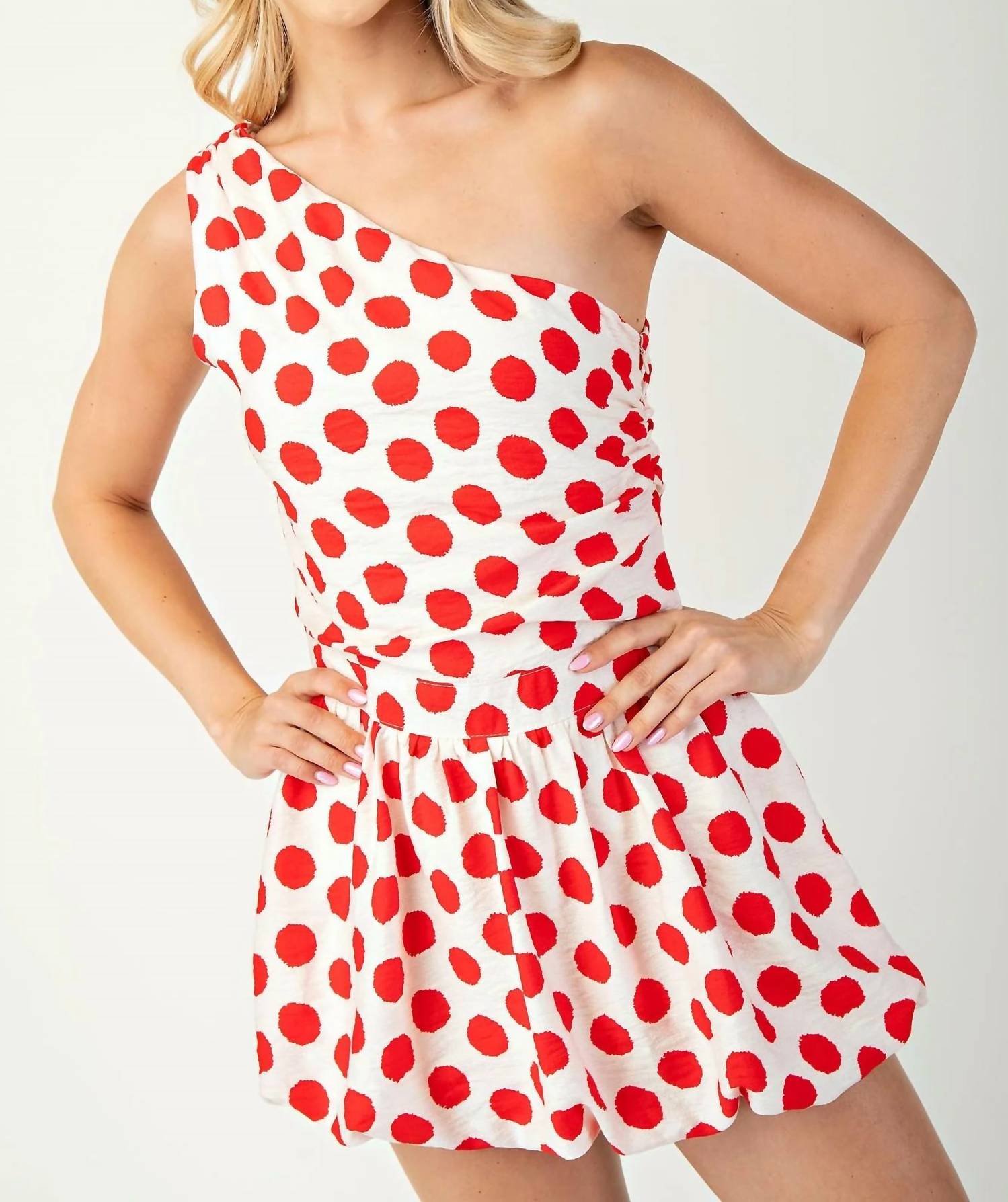Glam - Hot Dots One Shoulder Romper