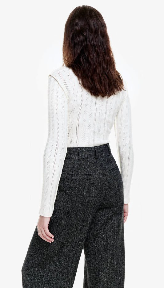 Smythe - Pointelle Knit Turtleneck Top