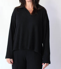 Project Social T - Shea Ribbed Collared Pullover Top