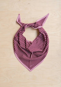 TBCo Women's Large Merino Triangle Scarf in pink stripe 1 - women's scarf
