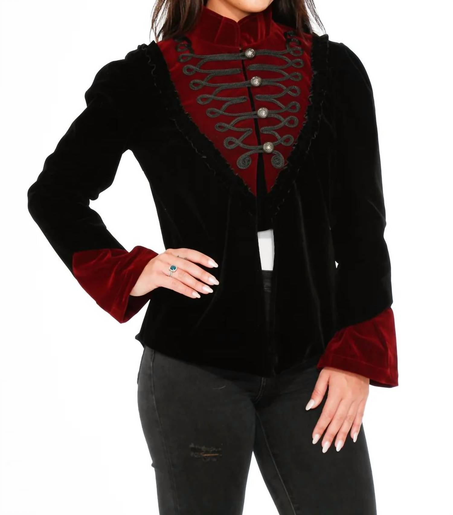 Orchid Bloom - Gothic Velvet Jacket
