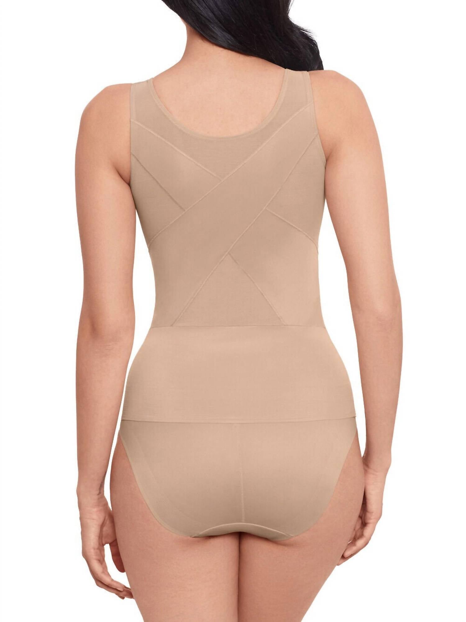 Miraclesuit Back Wrap Shaping Tank in beige - women's tank top - detail view